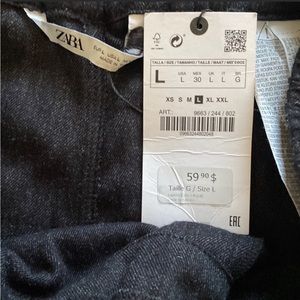 Zara Paperbag Joggers with pockets, Lg. drawstring waist elastic cuffs NWT 10/10